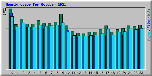 Hourly usage for October 2021